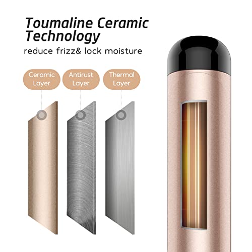 Hoson 1 3/4 Inch Curling Iron Large Barrel, 1.75 Long Barrel Curling Wand Dual Voltage, Ceramic Tourmaline Coating with LCD Display, Glove Include - Image 3
