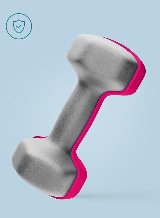 Dumbbells/Hand Weights Pair/Vinyl Coated Dumbbells for Home Gym, Exercise & Fitness Equipment Workouts/Strength Training/2Kg Dumbbells X 2 Pink Coated Dumbbells for Home Gym, Exercise & Fitness Equipment Workouts/Strength Training - Image 5