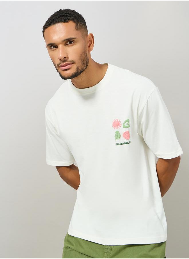 Styli Premium Heavy Weight Front & Back Puff Print Oversized T-Shirt  - Image 2