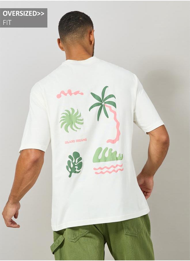 Styli Premium Heavy Weight Front & Back Puff Print Oversized T-Shirt  - Image 1