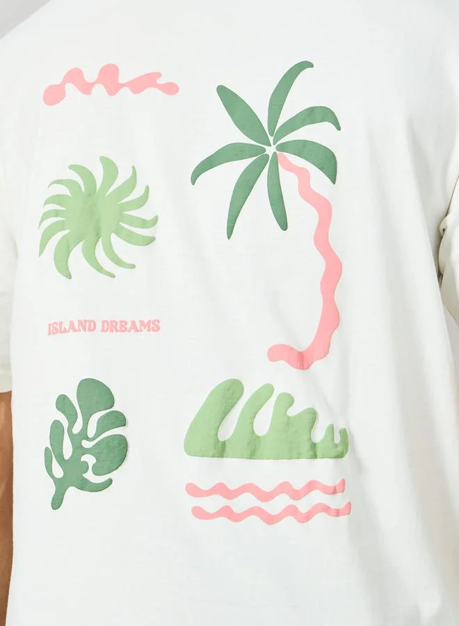 ستايلي Premium Heavy Weight Front & Back Puff Print Oversized T-Shirt