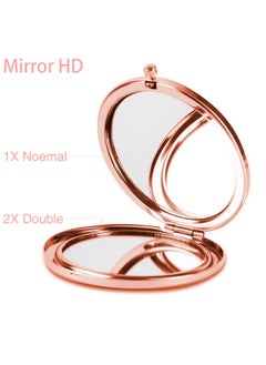 Dynippy Dynippy Compact Mirror Rose Gold Makeup Mirror Folding Mini Pocket Mirror Portable Hand Mirror Double-Sided 2 x 1x Magnification for Woman Girls (A-Eiffel Tower)  - Image 2