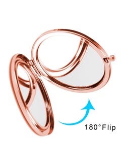 Dynippy Dynippy Compact Mirror Rose Gold Makeup Mirror Folding Mini Pocket Mirror Portable Hand Mirror Double-Sided 2 x 1x Magnification for Woman Girls (A-Eiffel Tower)  - Image 4