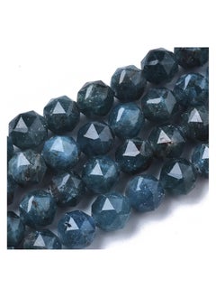 Generic Woolery Natural Multifaceted Apatite Beads for Polygonal Crystal Energy Stones and Healing, 6-7mm Round Spacer Beads for Jewelry Making and Crafts, 7.4 Inch (About 30 Pieces)  - Image 1