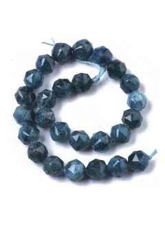 Generic Woolery Natural Multifaceted Apatite Beads for Polygonal Crystal Energy Stones and Healing, 6-7mm Round Spacer Beads for Jewelry Making and Crafts, 7.4 Inch (About 30 Pieces)  - Image 2