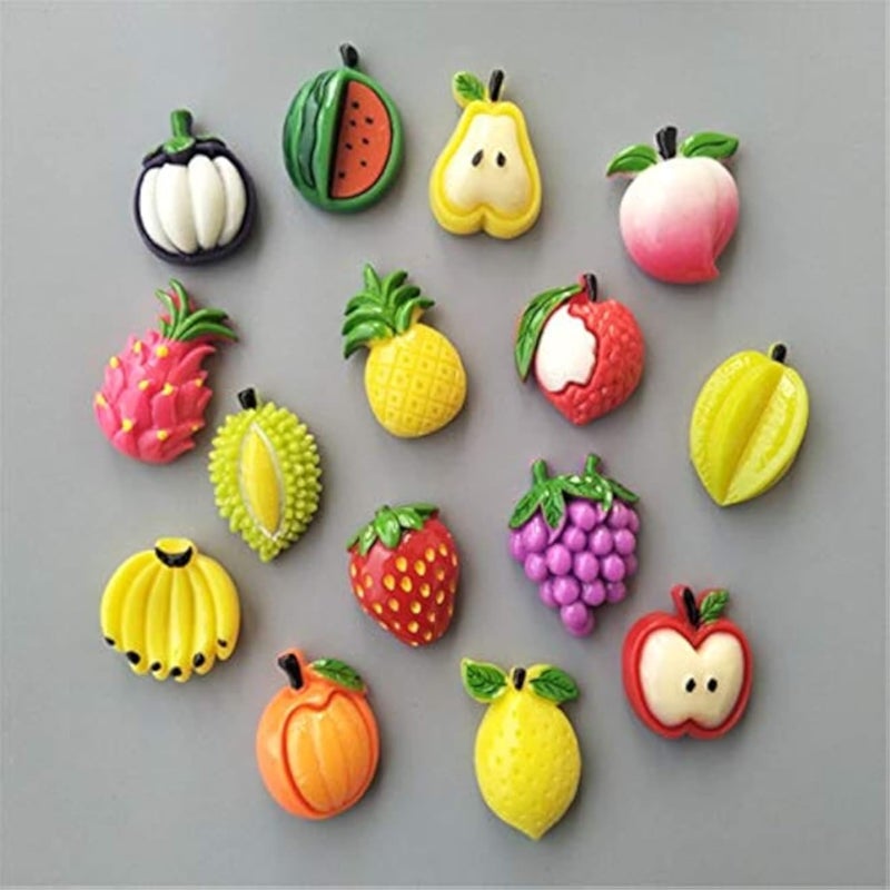 Fruit Fridge Magnet Decor, 12 Pieces