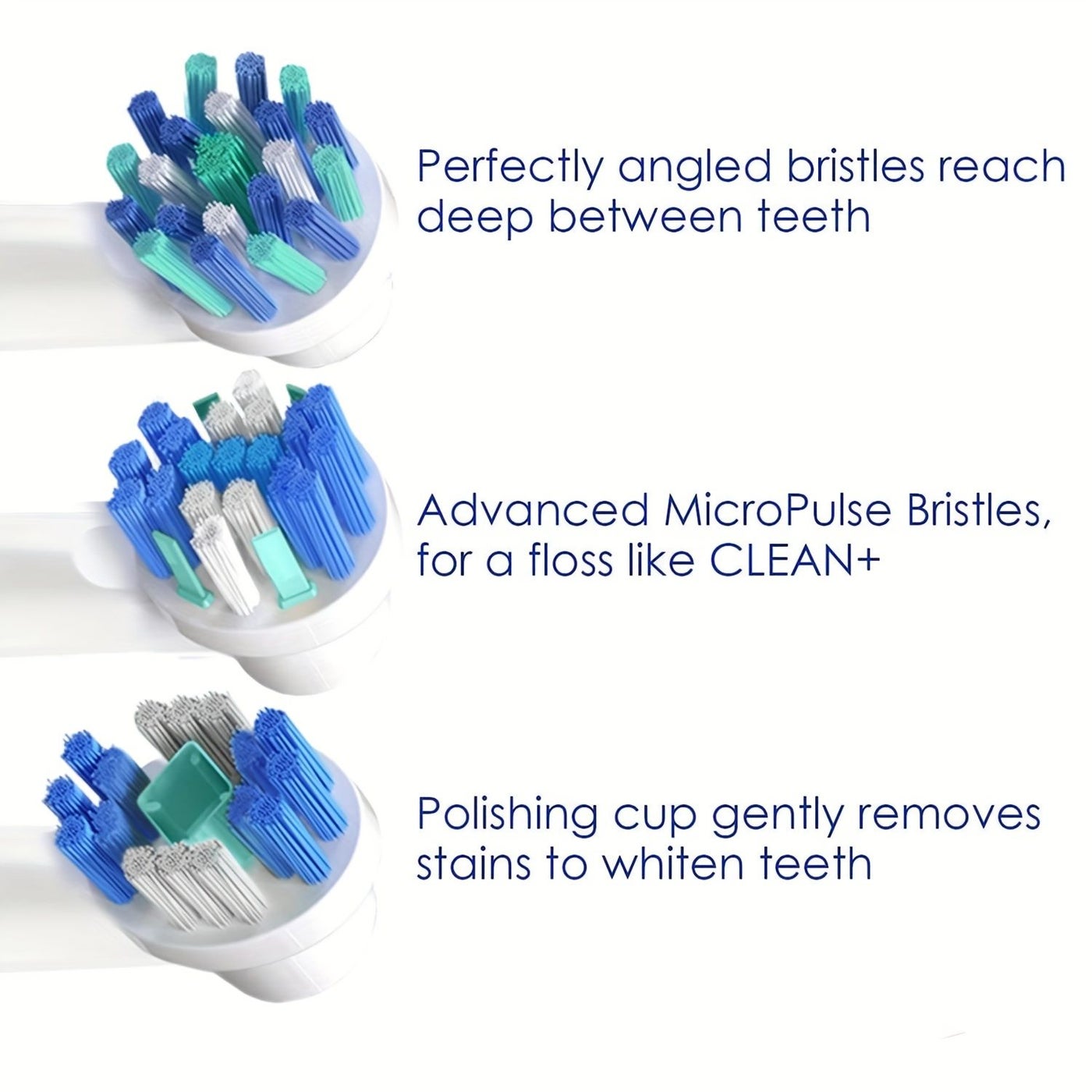 Shiny Combination 12Pc Electric Toothbrush Heads Compatible With Oral B Pro 500 1000 1500 3000 3757 5000 7000 7500 8000 Replacement Refill
