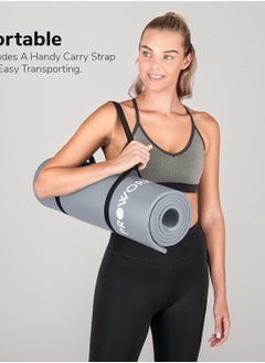 proworks Yoga Mat, Eco Friendly NBR, Non-Slip Exercise Mat with Carry Strap for Yoga, Pilates, and Gymnastics - 183cm x 60cm x 1cm - Gravity Grey  - Image 3