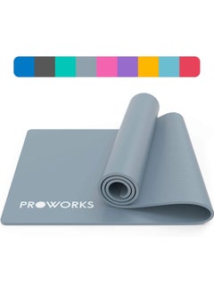 proworks Yoga Mat, Eco Friendly NBR, Non-Slip Exercise Mat with Carry Strap for Yoga, Pilates, and Gymnastics - 183cm x 60cm x 1cm - Gravity Grey  - Image 4