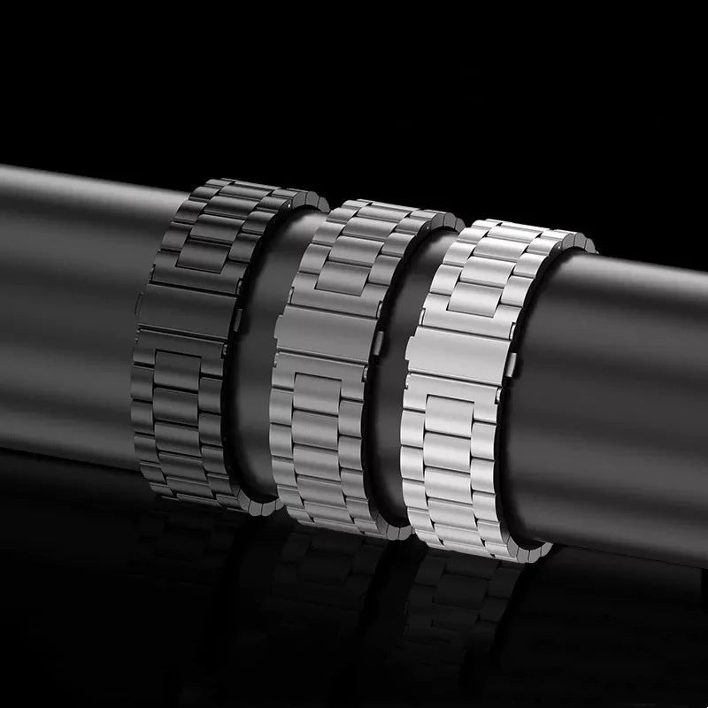 إيروريكس لساعة Apple Watch Series 7 مقاس 45 مم، سوار ساعة من سبائك التيتانيوم بثلاث حبات ومشبك مسطح (رمادي) - Image 5