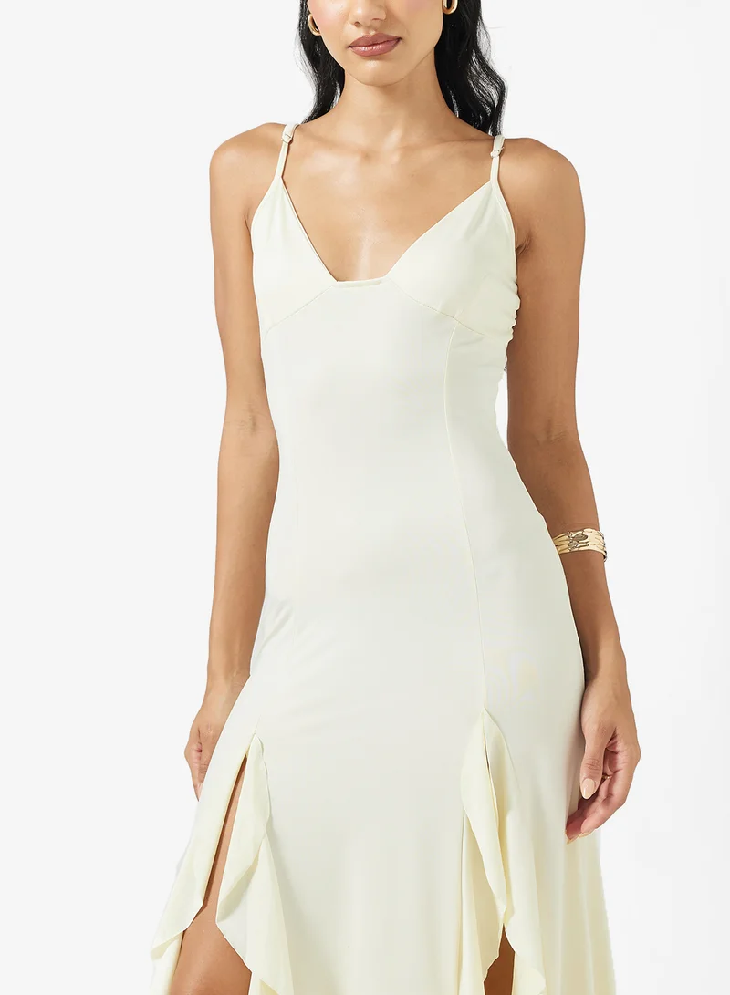 Ginger Strappy Frill Detail Dress