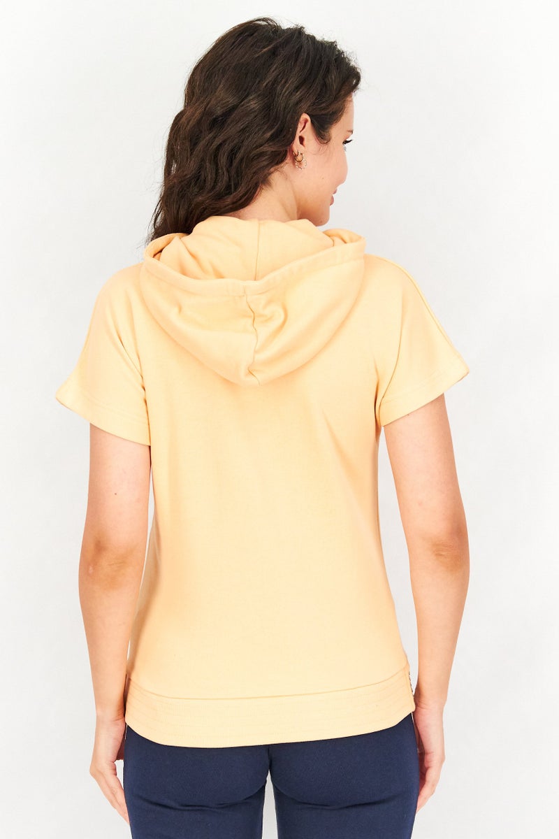 JOHN RICHMOND Women Sportswear Fit Hooded Top, Orange - Image 3