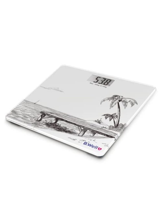 B.Well PRO-165 Electronic Personal Weighing Scale (White) - Image 2