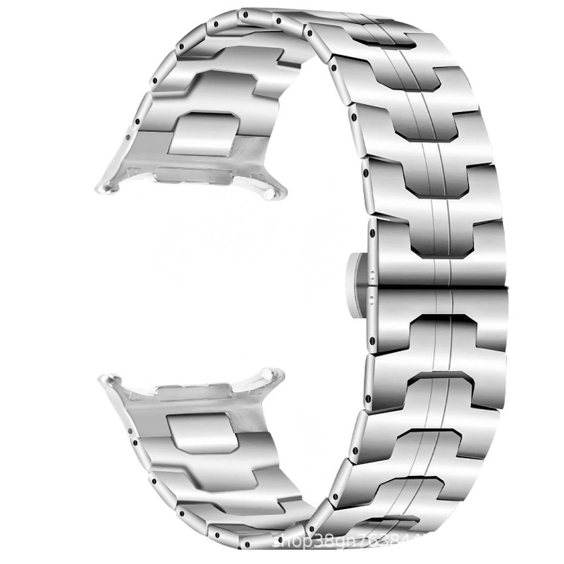 Adjustable Stainless Steel Link Smartwatch Band Compatible with Samsung Galaxy Watch 8 Classic with Fit Replacement Strap for Daily Wear in Black - Image 5