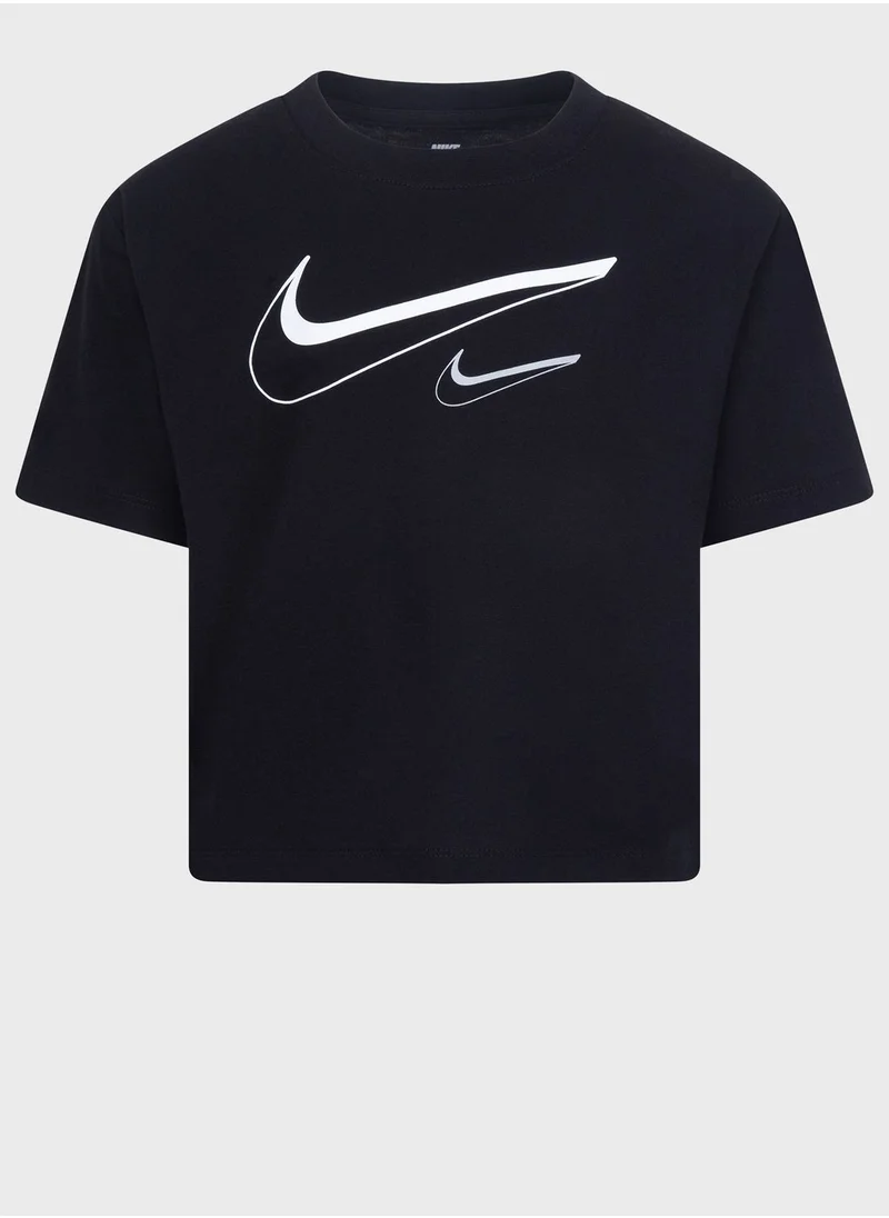 Nike Kids  Swoosh Logo Boxy T-Shirt