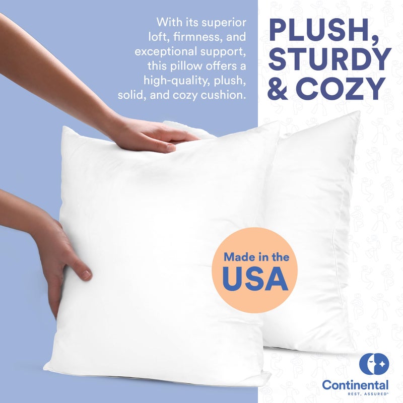 Continental Bedding Continental Bedding 50/50 Decorative Inser Throw Pillow  20x20  White  - Image 2