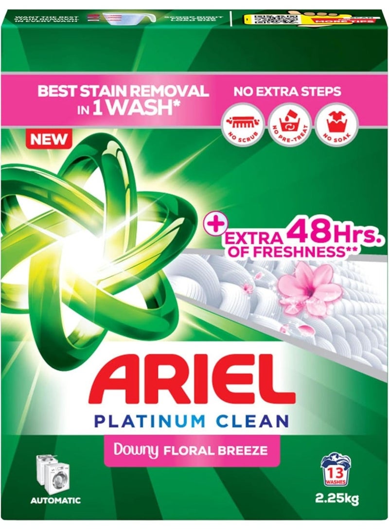 Ariel Platinum Clean Floral Breeze, 2.25KG, Laundry Detergent Powder - Image 1