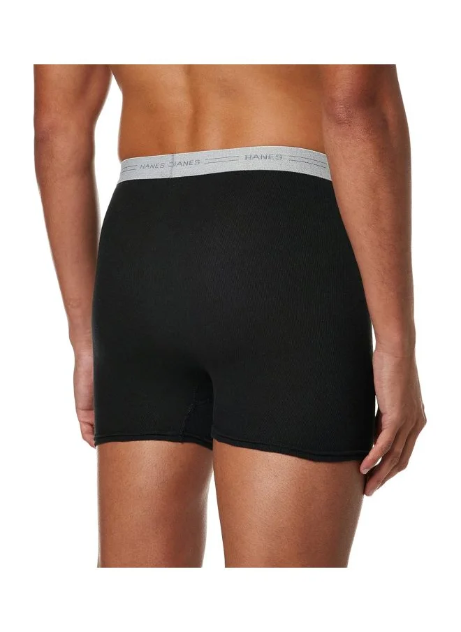 Hanes Hanes Mens 2 Pack Exposed Waistband Dyed Boxer Briefs