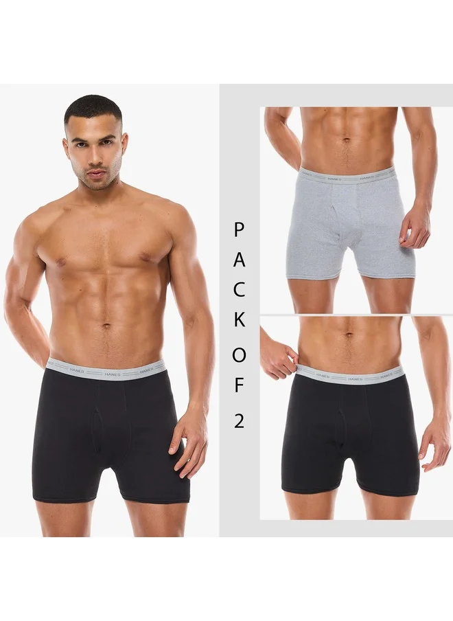 هينز Red Label Boxer Brief Mens Hanes 2349VT-2Pcs multicolor