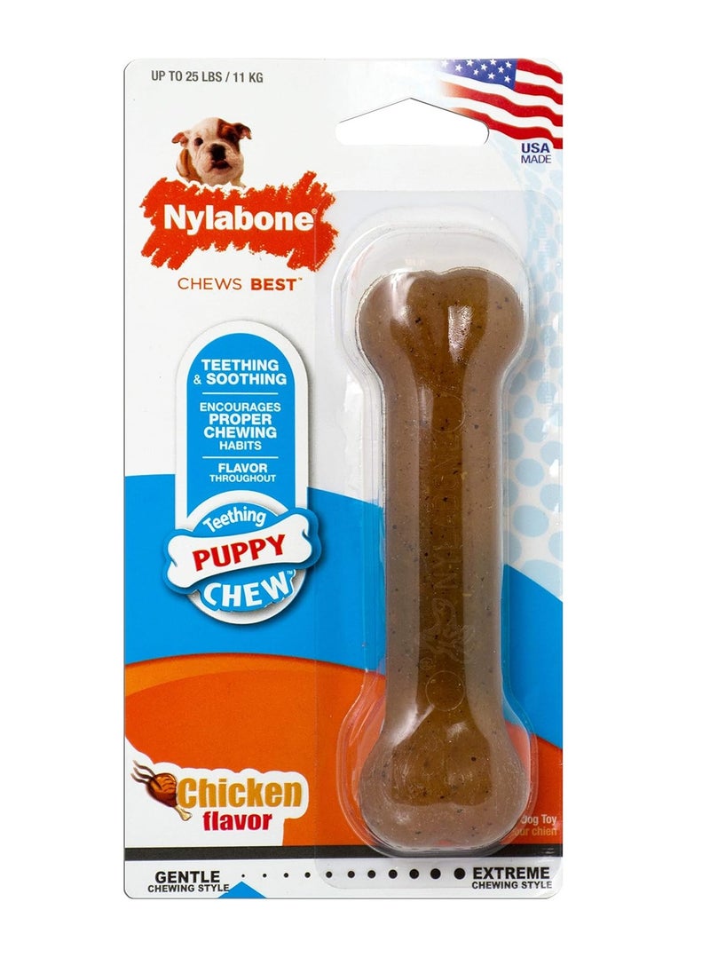Nylabone Gentle Puppy Dog Teething Chew Toy Bone Chicken Flavour Small for Puppies Up to 11 kg  - Image 2