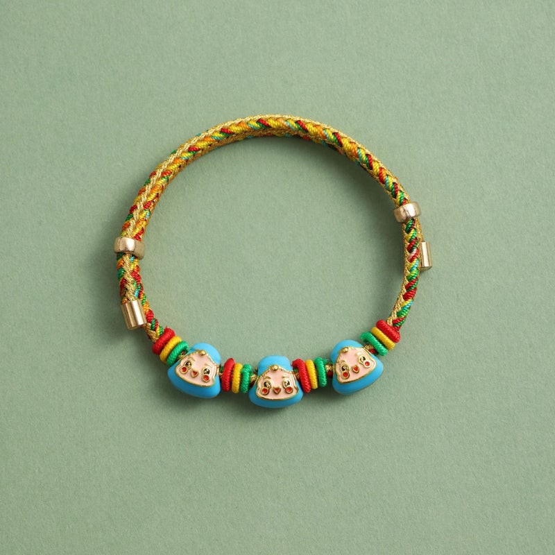 Dragon Boat Festival Colorful Bracelet Blue three brown baby hand rope 