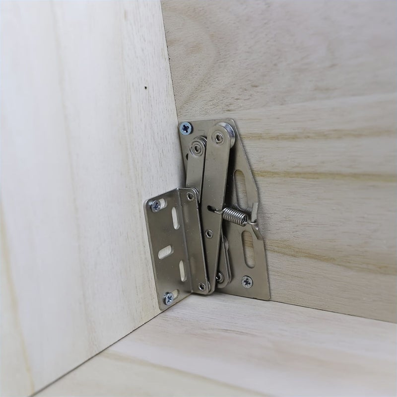 2Pcs Under Mount Flip Up Tray Hinge for Kitchen Drawer Bathroom Cabinet Storage Box - Image 5