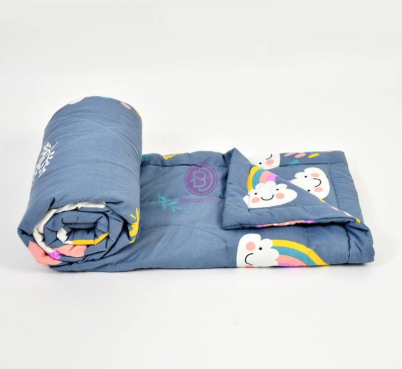 Blenzza Deco™ Glace Cotton Single Bed Reversible Babies 1 Kids Comforter & 1 Single Flat Bed Sheet with 1 Pillow Cover (Design 9) (0 to 8 Years Kids) - Image 2