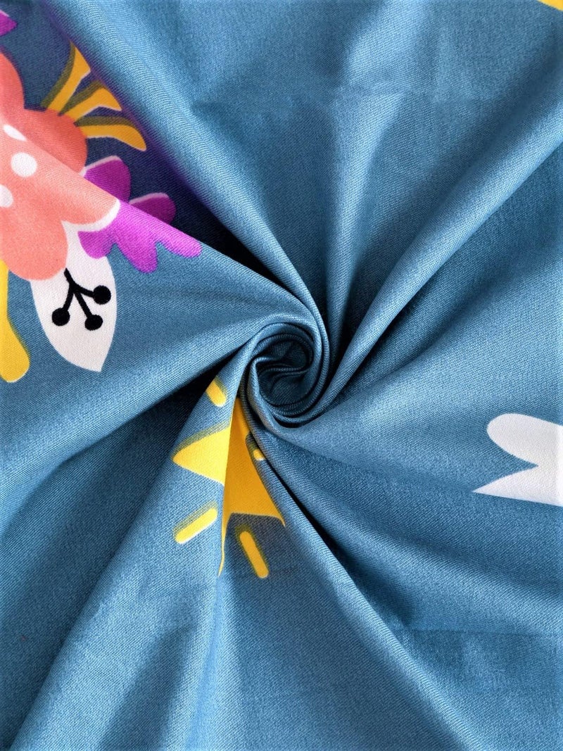 Blenzza Deco™ Glace Cotton Single Bed Reversible Babies 1 Kids Comforter & 1 Single Flat Bed Sheet with 1 Pillow Cover (Design 9) (0 to 8 Years Kids) - Image 5