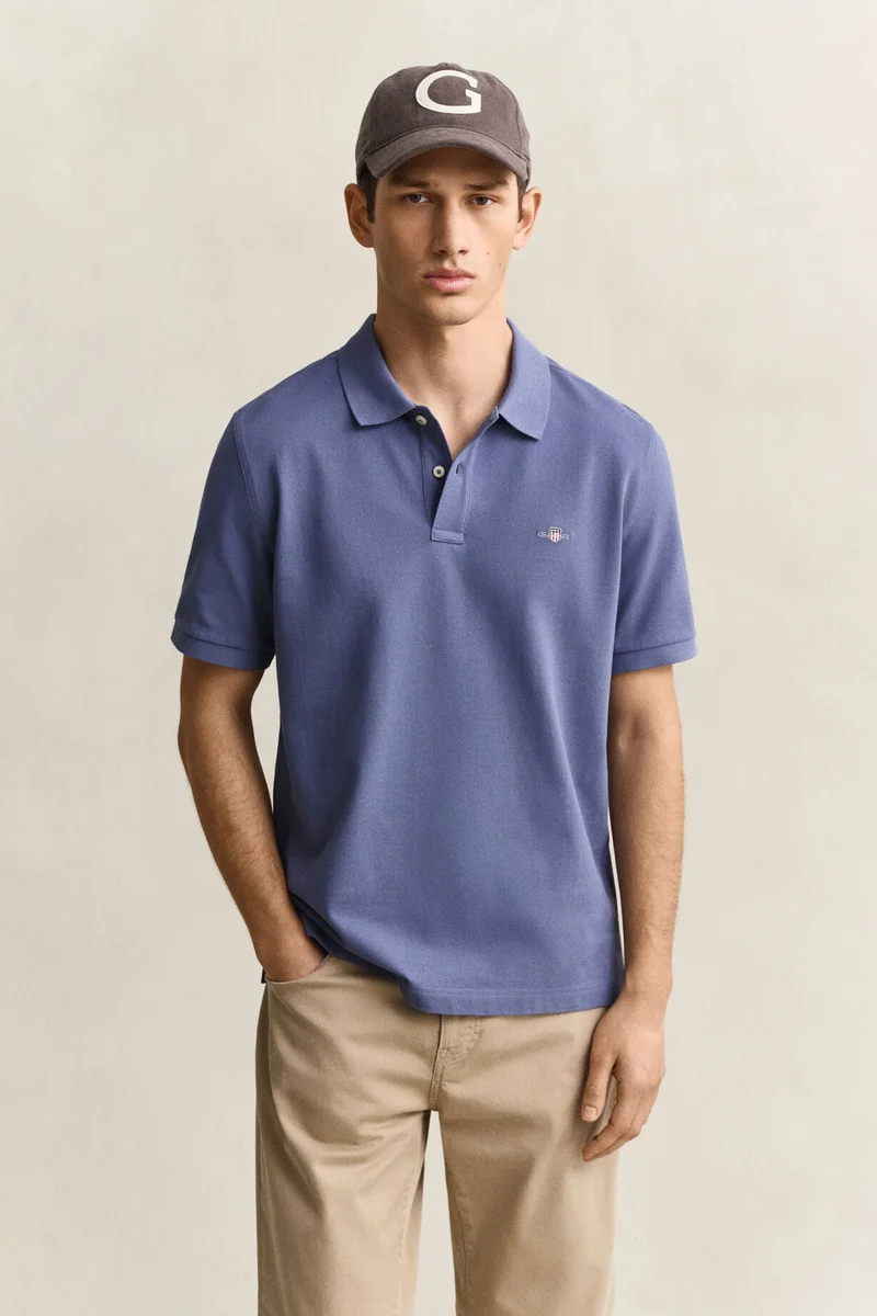 غانت Regular Shield Short sleeve Pique Polo