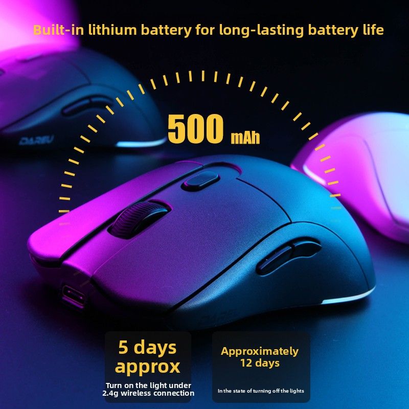 Dareu Em903 Wireless Gaming Mouse Lightweight Rgb, White Smoke Green - Image 4