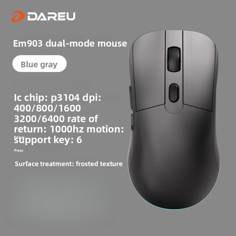 Dareu Em903 Wireless Gaming Mouse Lightweight Rgb, White Smoke Green - Image 1