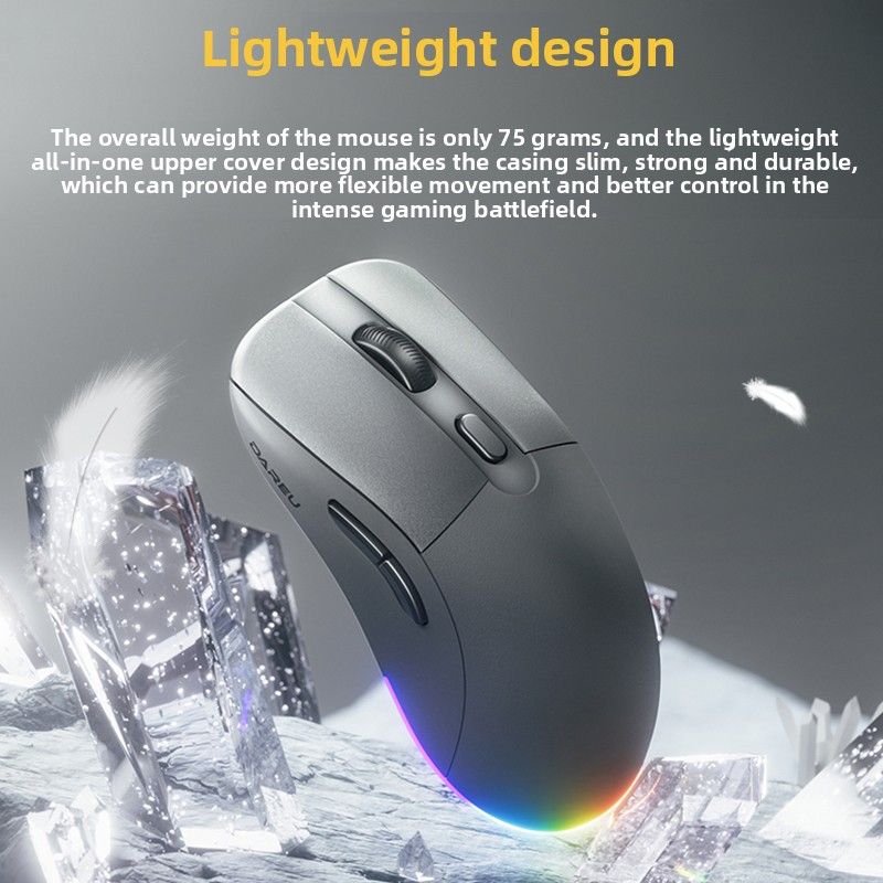 Dareu Em903 Wireless Gaming Mouse Lightweight Rgb, White Smoke Green - Image 3