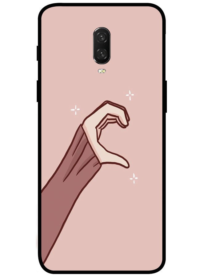 EYE CATCH Protective Case Cover For OnePlus 6T Smart Series Printed Protective Case Cover for OnePlus 6T One Hand Heart  - Image 1
