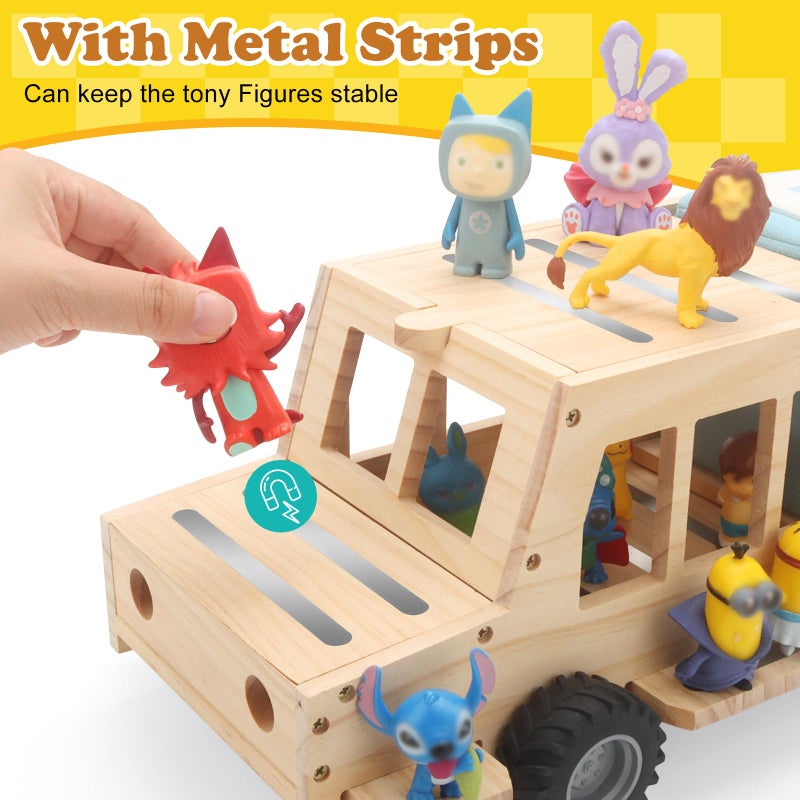 Taladad Upgrade Shelf for Toniebox 2 and Toniebox 1 Tonie Figures Characters Storage,Magnetic for Creative Tonie Box, Wooden Magnetic Shelf for Kids - Image 3