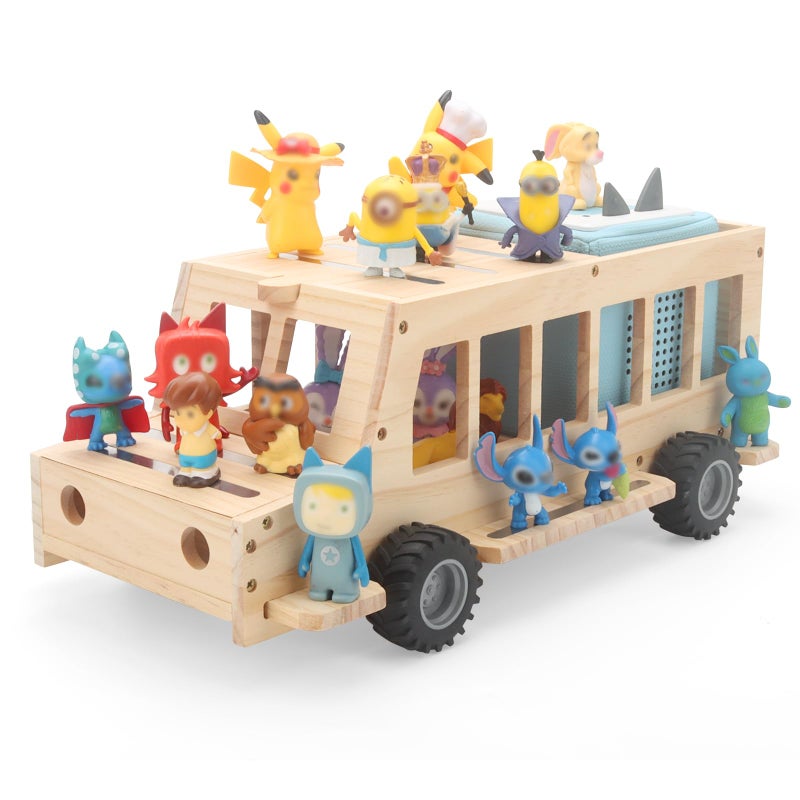 Taladad Upgrade Shelf for Toniebox 2 and Toniebox 1 Tonie Figures Characters Storage,Magnetic for Creative Tonie Box, Wooden Magnetic Shelf for Kids - Image 1