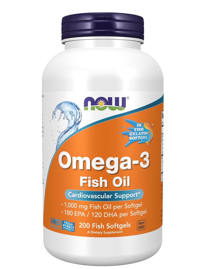 now Omega-3 Fish Oil 200 Softgels
