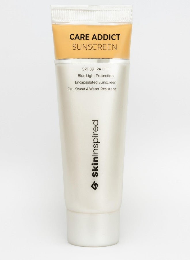 SkinInspired Care Addict Body Sunscreen SPF 50 For Oily Skin With Pa++++ | Broad Spectrum UVA & UVB & Blue Light Protection | With Ceramides & Hyaluronic Acid | No White Cast | For Men & Women | 20G - Image 1