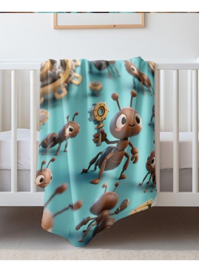 عام بطانية رقيقة من الفانيلا الكرتونية للأطفال أو الطلاب (دافئة ومريحة ومناسبة للنوم والألعاب) 100 سم * 150 سم - Image 1