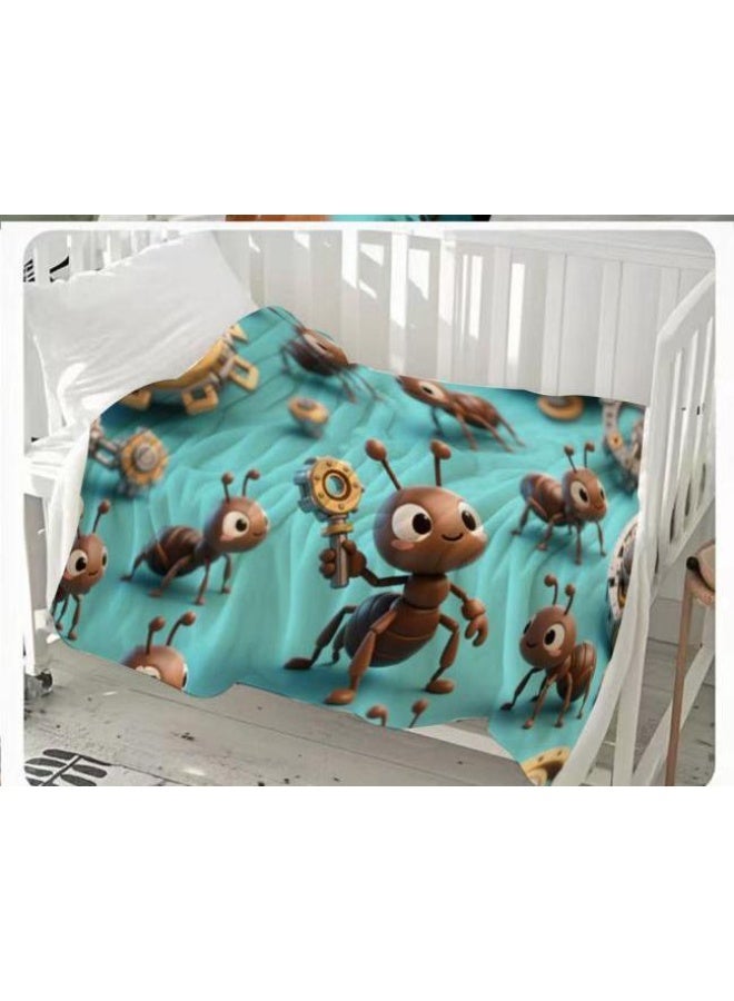 عام بطانية رقيقة من الفانيلا الكرتونية للأطفال أو الطلاب (دافئة ومريحة ومناسبة للنوم والألعاب) 100 سم * 150 سم - Image 3