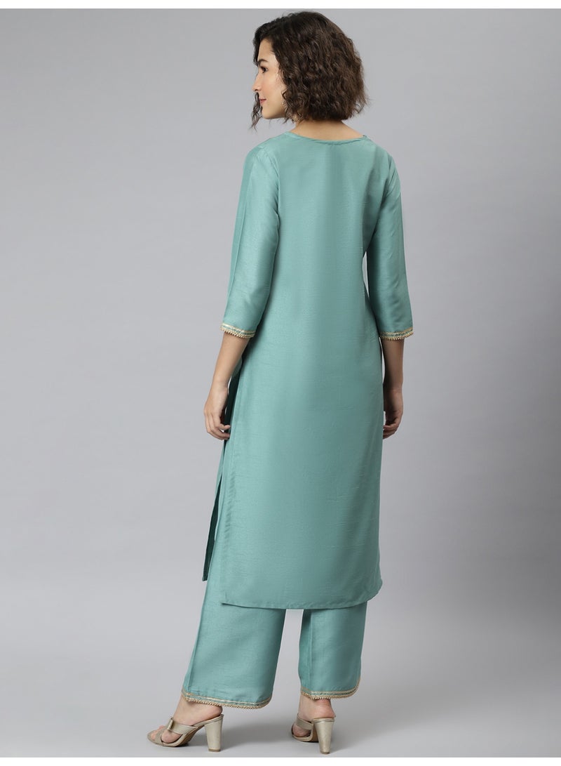 Miss Noor Indian Women Ethnic Zoya Kurta And Palazzo Set  - Image 5