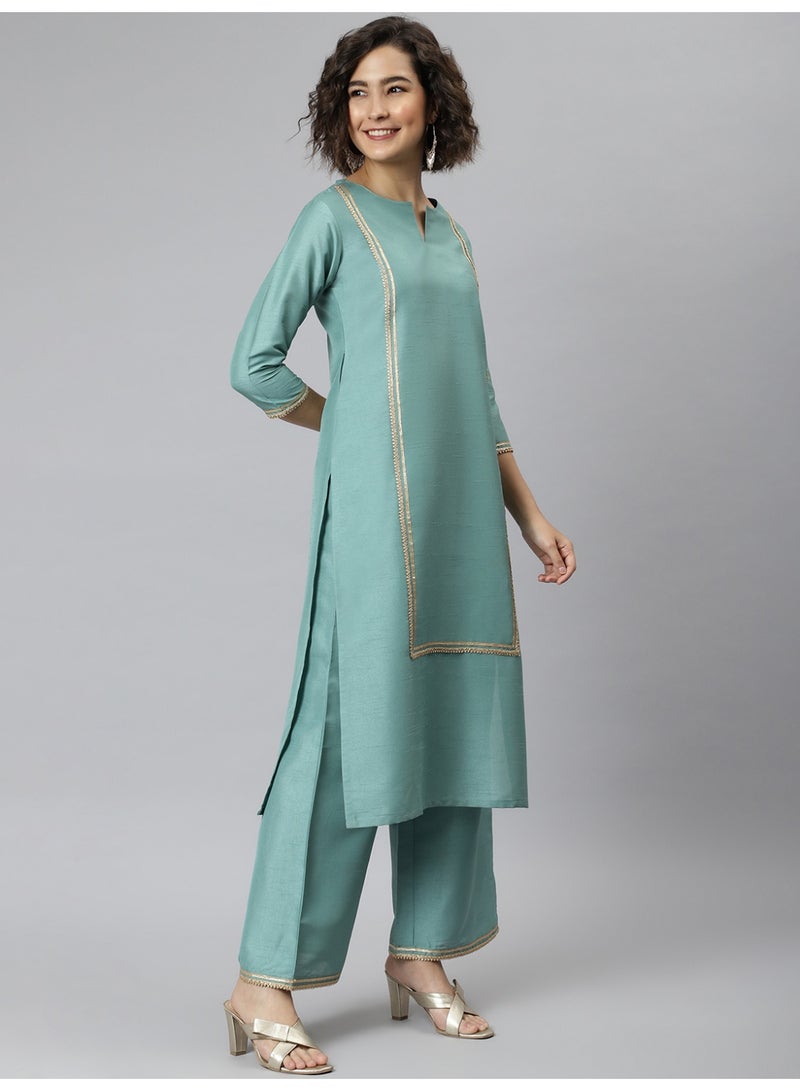 Miss Noor Indian Women Ethnic Zoya Kurta And Palazzo Set  - Image 4