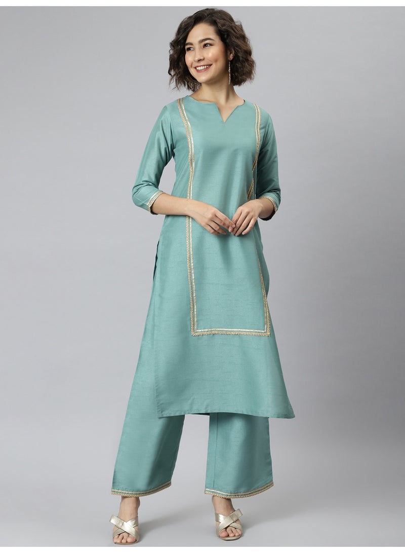 Miss Noor Indian Women Ethnic Zoya Kurta And Palazzo Set  - Image 2