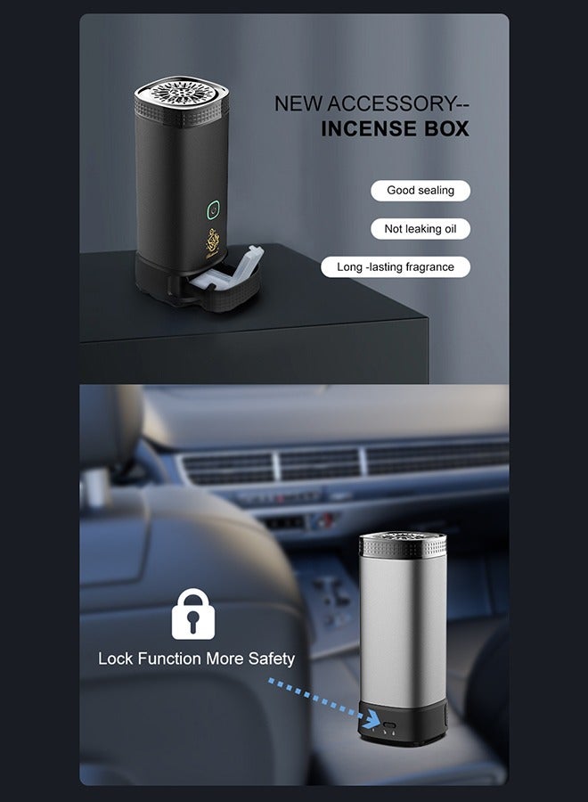 بخون - مبخرة بخور إلكترونية مع قفل وصندوق للأطفال، مبخرة عطرية برائحة العود، عود، أصلي، جديد - Image 5