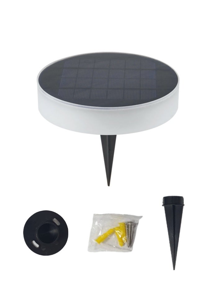 Vmax 6-Pack Solar Pathway Lights Outdoor Cool White LED Disk Lamps, Waterproof Round Spike & Wall Mounted Light for Garden, Walkway, Driveway, Patio & Backyard - Image 3