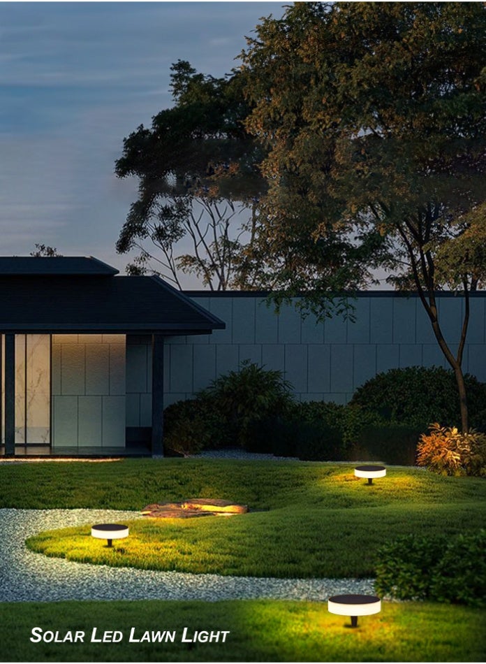 Vmax 6-Pack Solar Pathway Lights Outdoor Cool White LED Disk Lamps, Waterproof Round Spike & Wall Mounted Light for Garden, Walkway, Driveway, Patio & Backyard - Image 4