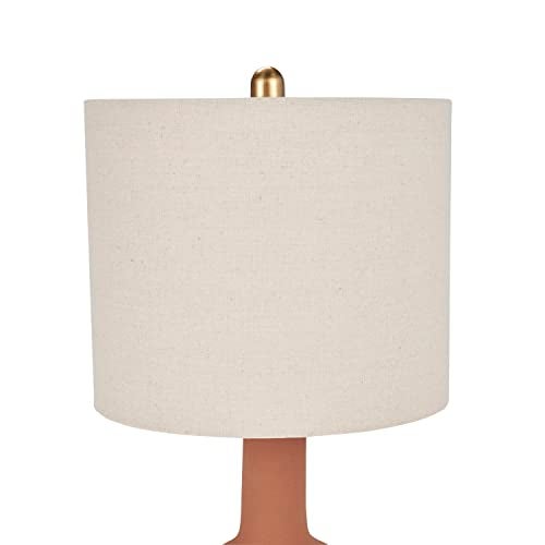 Nourison Home 22" Orange Terracotta Ceramic Table Lamp for Modern, Transitional, Bedside Table, Living Room, Dining, Entryway - Image 3