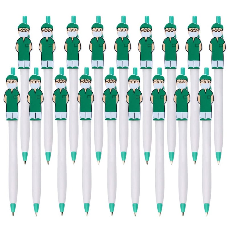Cute Nurse Pens Appreciation Gifts Inspirational Nursing Pens Funny Cartoon Nurse Pens Novelty Ball Point Pens for Nursing School Student Graduation Gifts Medical Assistant Healthcare,18pcs,Green
