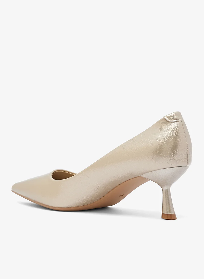 Ella Gold Classic Kitten Heel Pumps for Women | Best Price UAE