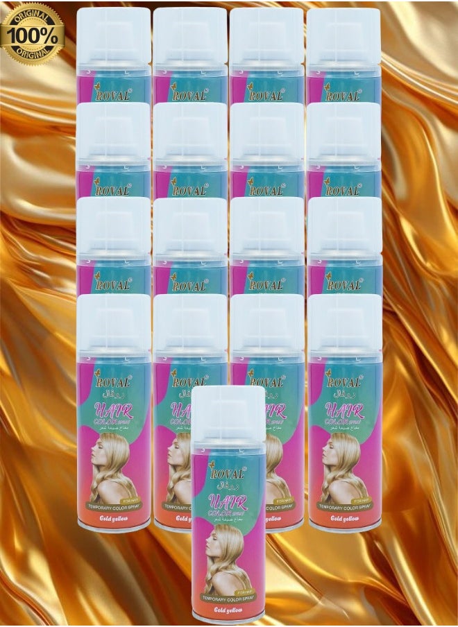 ROVAL - 17 Pieces Roval Temporary Hair Color Spray Gold Yellow 125ml - Image 1