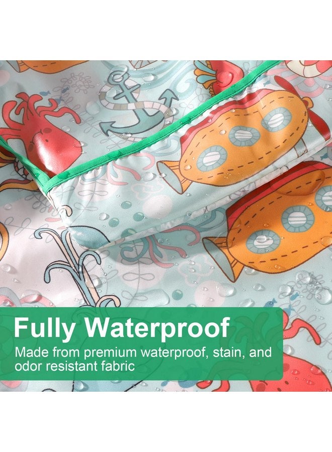 Accmor 4pcs Long Sleeve Baby Bibs, Waterproof Sleeved Bibs for Eating Feeding, Toddler Baby Boys Girls Smock Bibs for 6-24 Months - Image 4